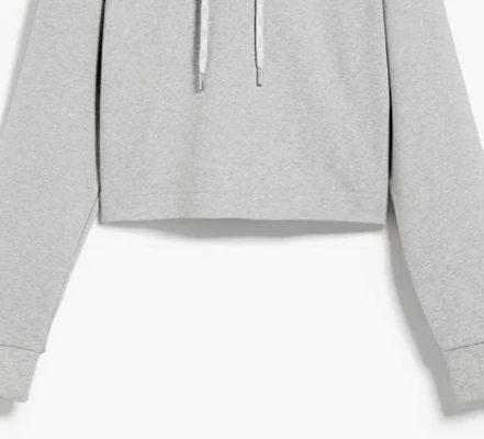 (W) WEEKEND MaxMara 灰色刺繡Logo連帽衫,休閒寬鬆版型 5921014106 Sizing (W) WEEKEND MaxMara 灰色刺繡Logo連帽衫,休閒寬鬆版型 5921014106