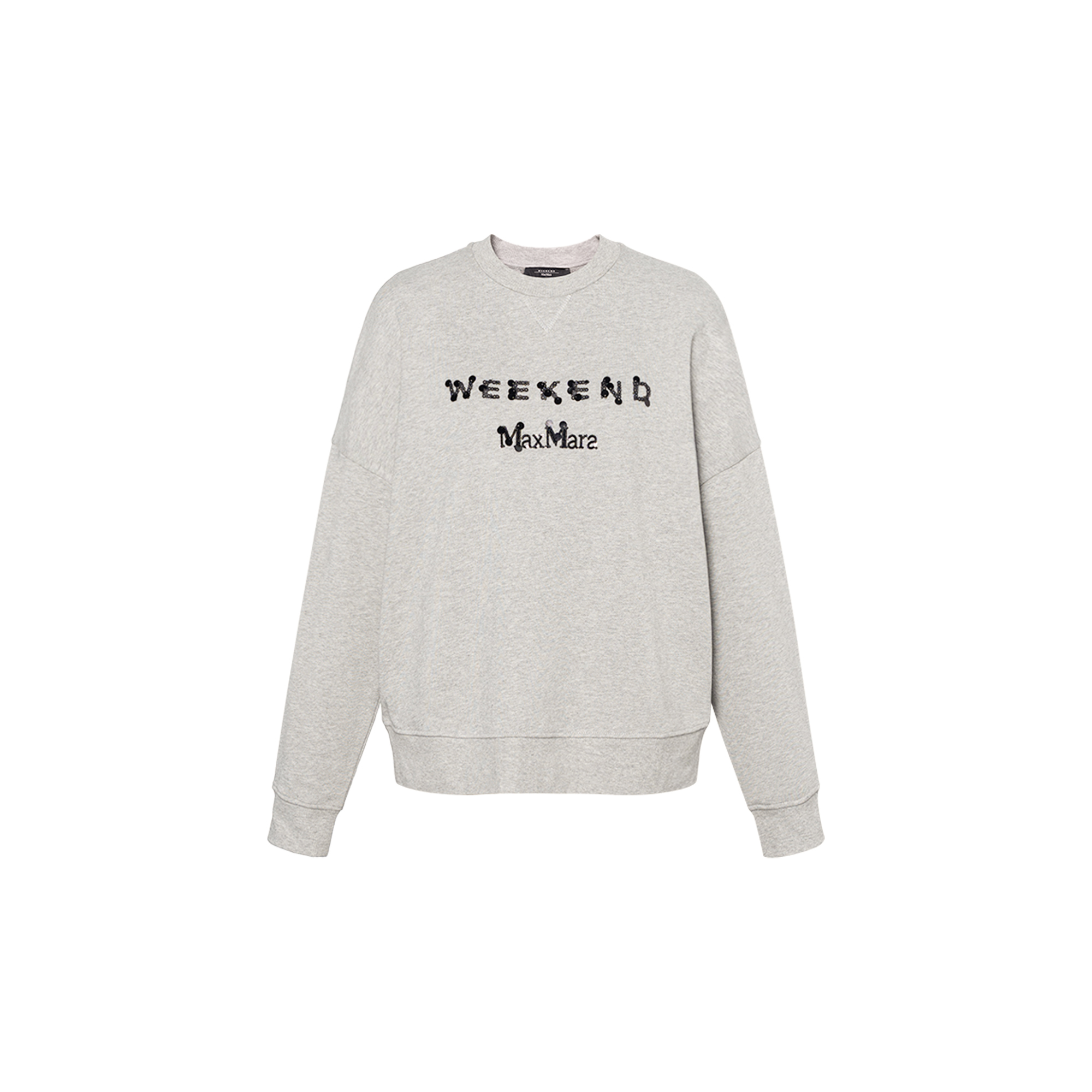 (Women) WEEKEND MaxMara Hot Series Logo Print Crewneck Sweatshirt Women Grey. 5921033706001-HOT