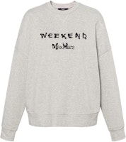 (Women) WEEKEND MaxMara Hot Series Logo Print Crewneck Sweatshirt Women Grey. 5921033706001-HOT (Women) WEEKEND MaxMara Hot Series Logo Print Crewneck Sweatshirt Women Grey. 5921033706001-HOT
