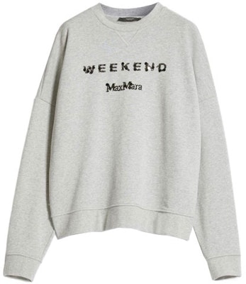 (W) WEEKEND MaxMara Baju Panas Logo Cetakan Crewneck Wanita Kelabu. 5921033706001-HOT Order (W) WEEKEND MaxMara Baju Panas Logo Cetakan Crewneck Wanita Kelabu. 5921033706001-HOT