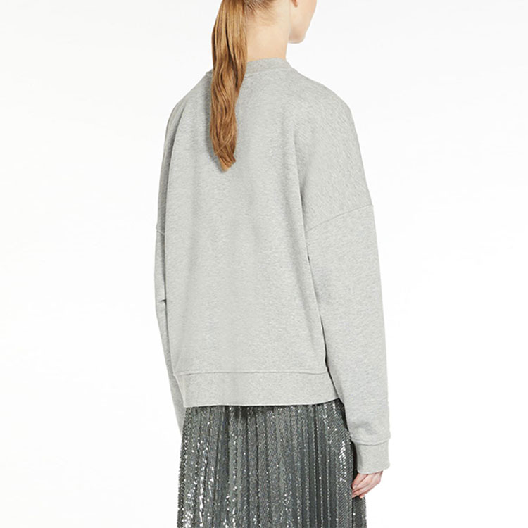 Shop (W) WEEKEND MaxMara Baju Panas Logo Cetakan Crewneck Wanita Kelabu. 5921033706001-HOT