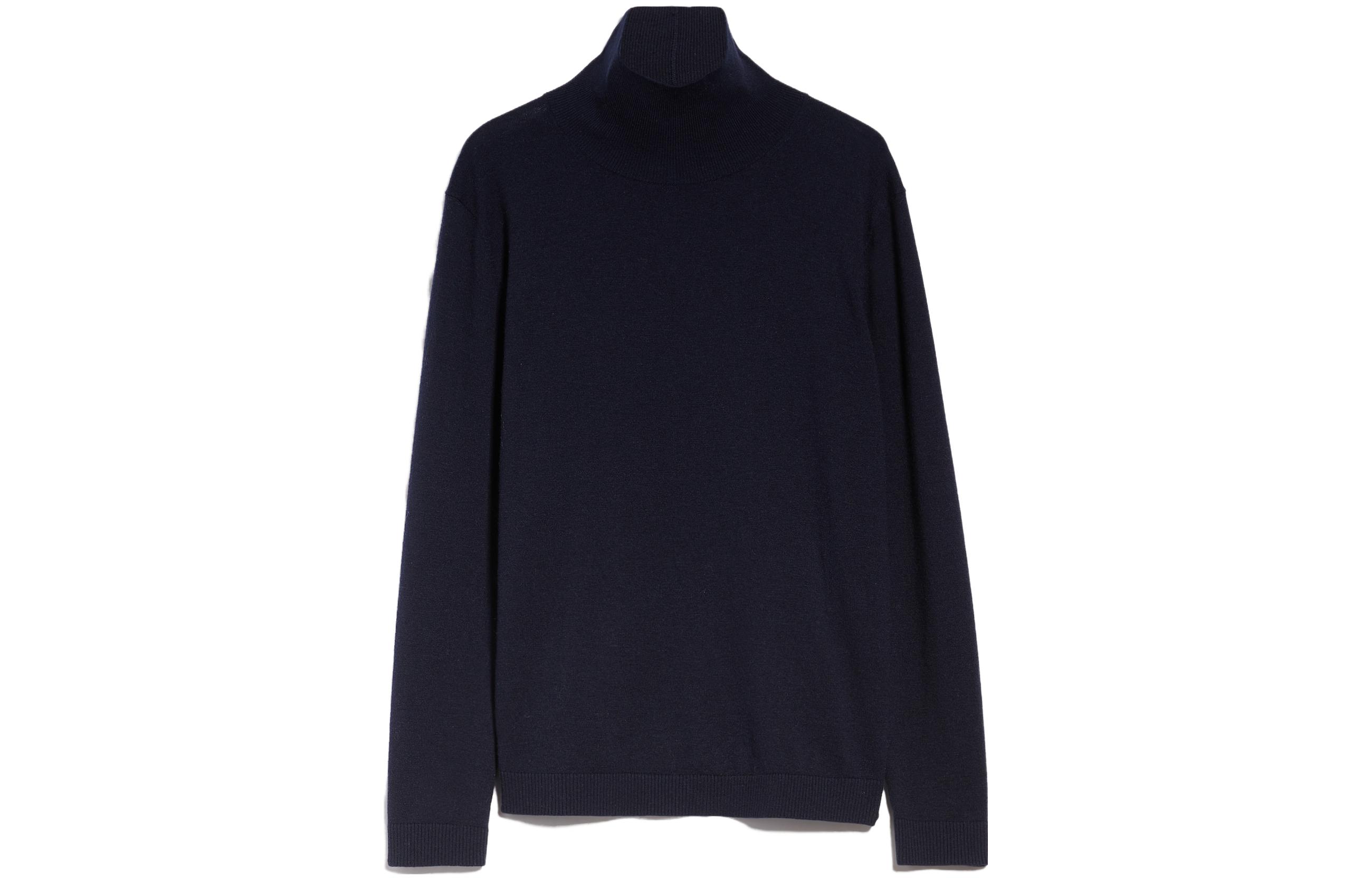 Order (W) ウィークエンドマックスマーラ 菊シリーズ 絹ウール タートルネックセーター レディース ネイビーブルー 5366013306005-KIKU