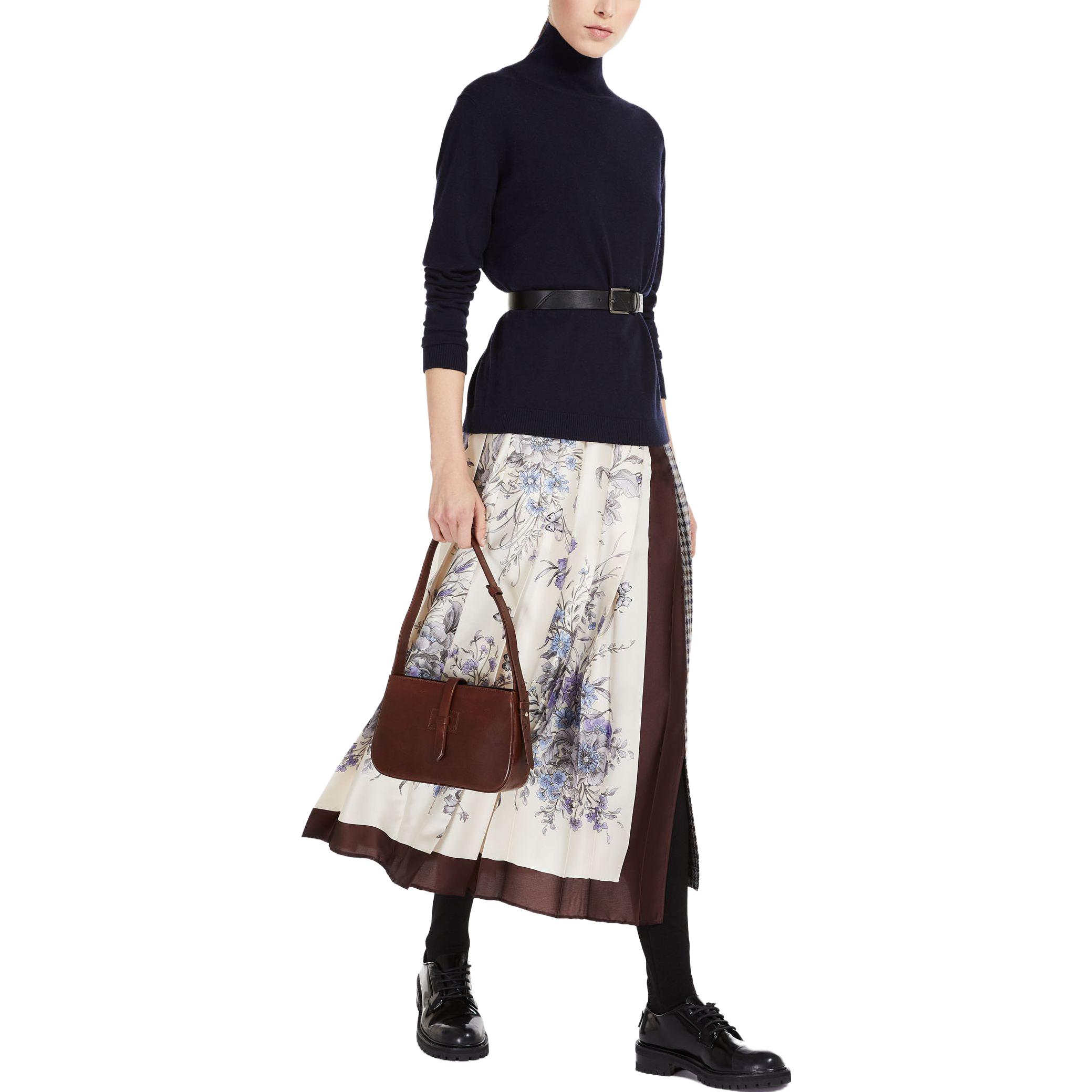 Details for (W) ウィークエンドマックスマーラ 菊シリーズ 絹ウール タートルネックセーター レディース ネイビーブルー 5366013306005-KIKU