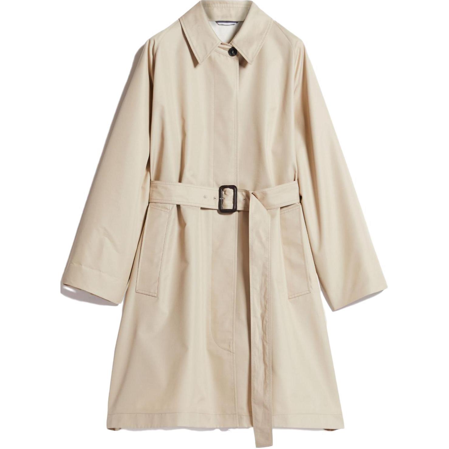 (Women) WEEKEND MaxMara Lembi  Khaki Belted Casual Trench Coat with Lapel Collar 5021023706003-LEMBI