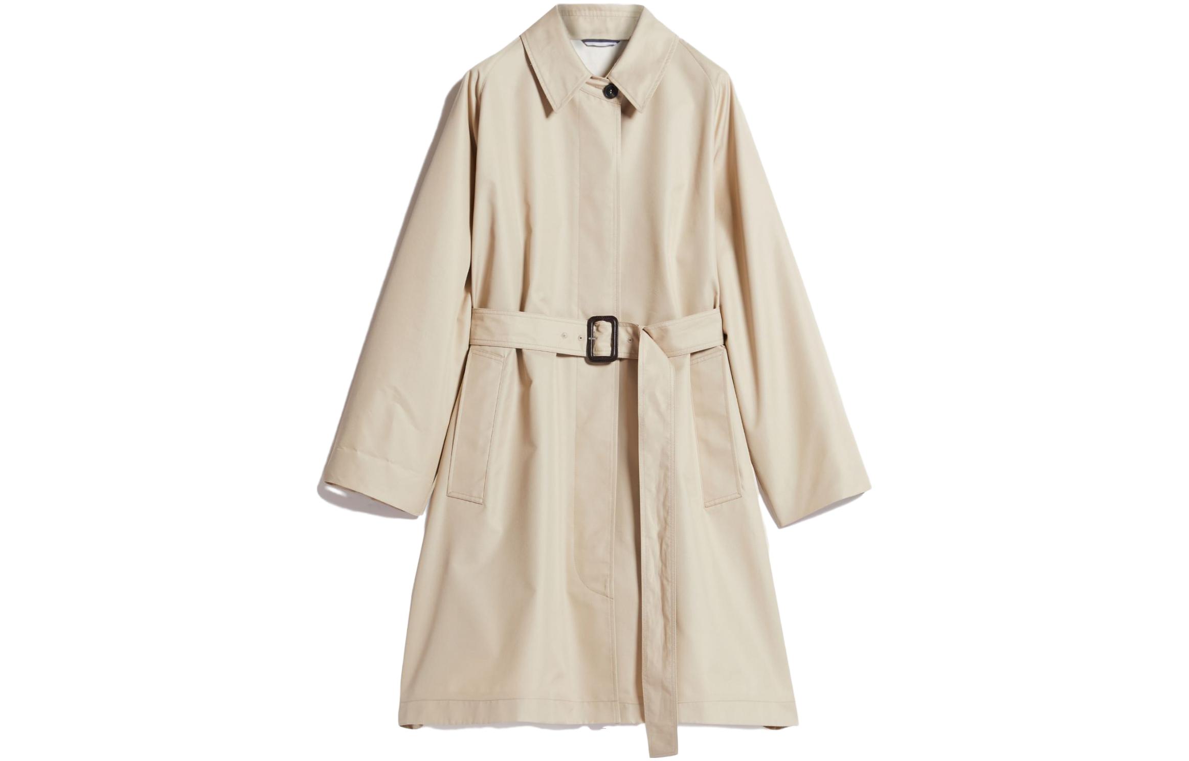 Order (W) Abrigo Trench Casual WEEKEND MaxMara Lembi Caqui con Cinturón y Cuello Solapa 5021023706003-LEMBI