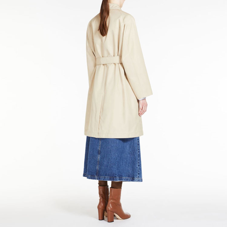 Shop (W) Abrigo Trench Casual WEEKEND MaxMara Lembi Caqui con Cinturón y Cuello Solapa 5021023706003-LEMBI