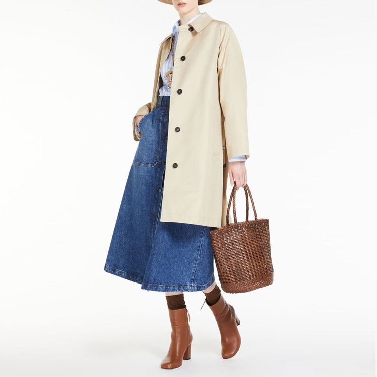 Purchase (W) Abrigo Trench Casual WEEKEND MaxMara Lembi Caqui con Cinturón y Cuello Solapa 5021023706003-LEMBI