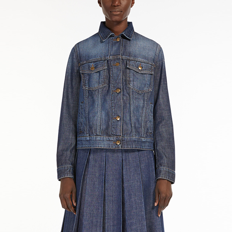 Purchase (W) WEEKEND MaxMara Malizia Jaket Denim Crop Biru Katun. 5041102706009-MALIZIA