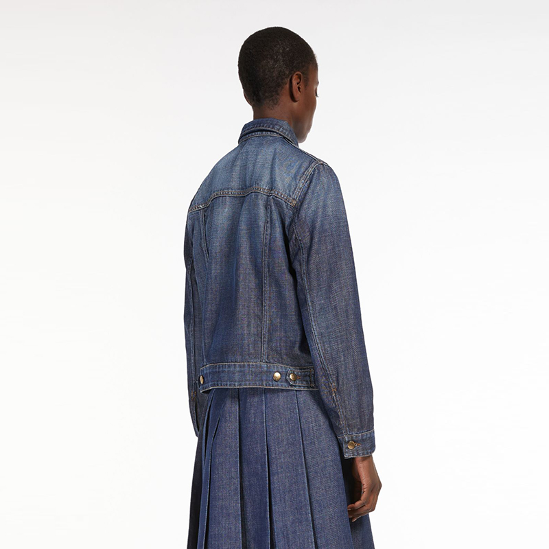 Details for (W) WEEKEND MaxMara Malizia Jaket Denim Crop Biru Katun. 5041102706009-MALIZIA