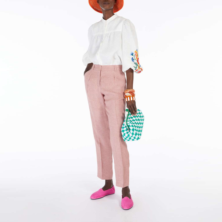 Lookbook (W) Pantalones Rectos de Lino de Talle Alto WEEKEND MaxMara Nobile Rosa. 5131072106012-NOBILE