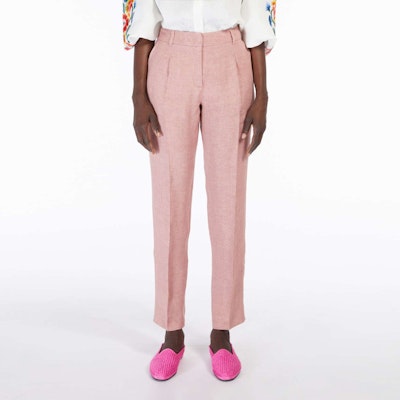 (W) Pantalones Rectos de Lino de Talle Alto WEEKEND MaxMara Nobile Rosa. 5131072106012-NOBILE Shop (W) Pantalones Rectos de Lino de Talle Alto WEEKEND MaxMara Nobile Rosa. 5131072106012-NOBILE