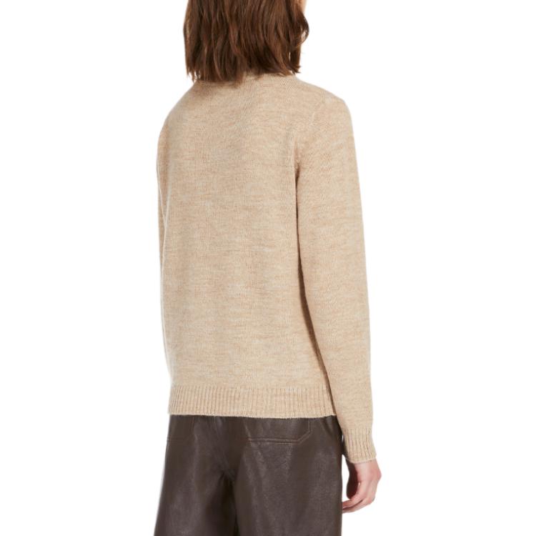 Details for (W) WEEKEND MaxMara Ombrosa Sweater Wanita Knit Motif Animal Beige. 5366244206002-OMBROSA