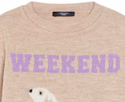 Sizing (W) WEEKEND MaxMara Ombrosa 動物紋針織圓領毛衣 女士米色款 5366244206002-OMBROSA