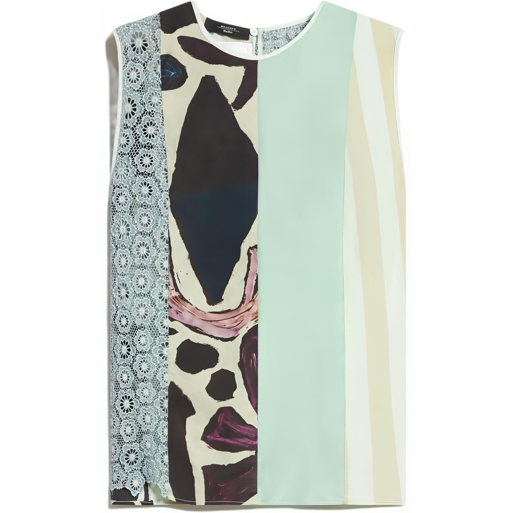 (Women) WEEKEND MaxMara Onirica Graphic Print Sleeveless T-Shirt Women - Light Green 5161024206006-ONIRICA