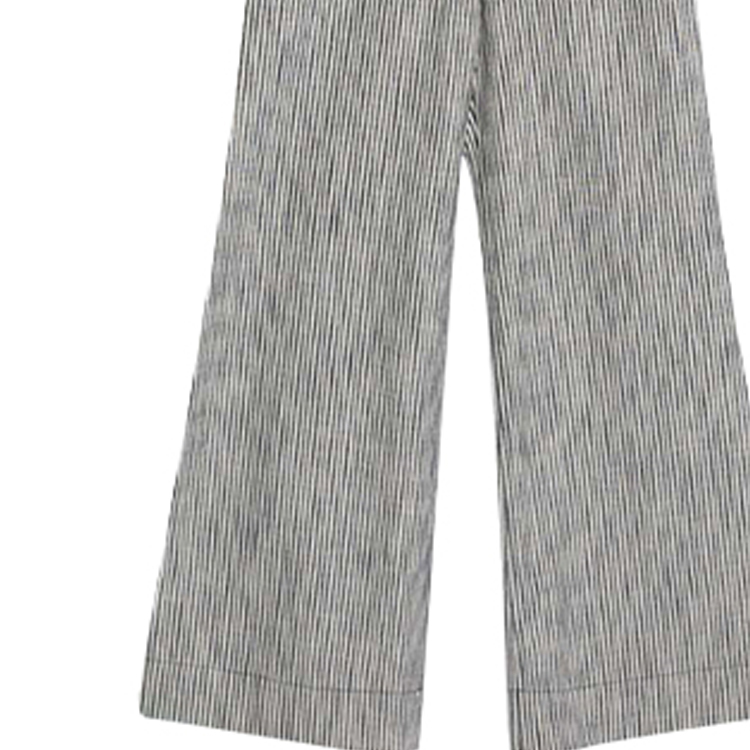 Sizing (W) WEEKEND MaxMara Celana Panjang Lebar Garis-Garis Navy Blue Wanita. 5131062706001-OVE