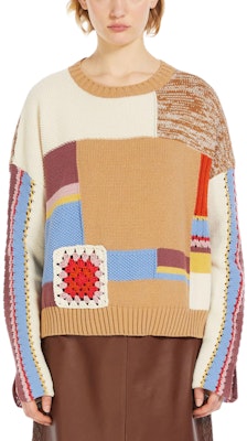 (W) WEEKEND MaxMara Padana 拼布棉质多色套头毛衣. 5361234106002-PADANA Lookbook (W) WEEKEND MaxMara Padana 拼布棉质多色套头毛衣. 5361234106002-PADANA