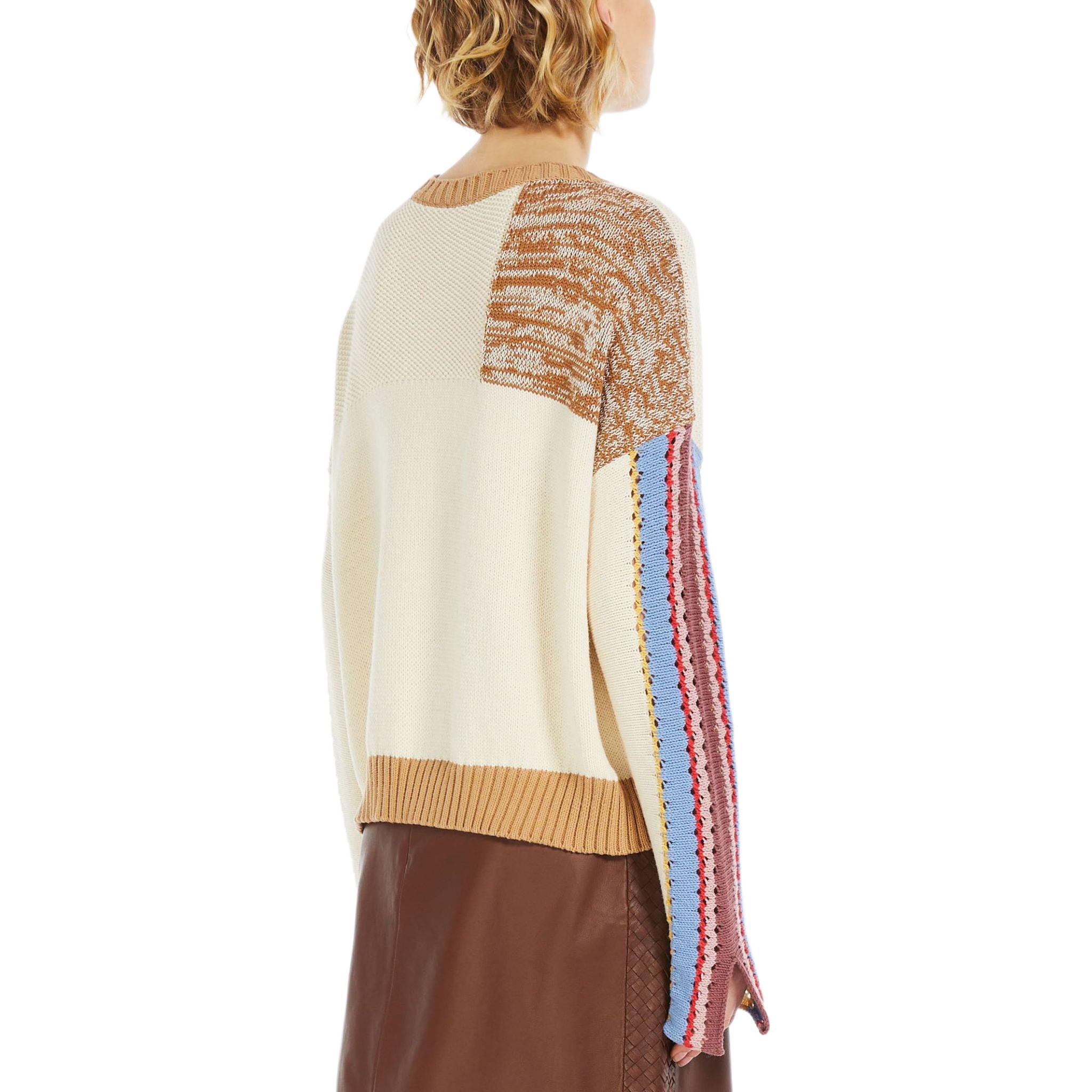 Shop (W) WEEKEND MaxMara Padana 拼布棉质多色套头毛衣. 5361234106002-PADANA