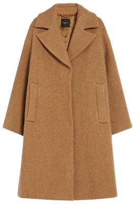 (W) WEEKEND MaxMara Ragione Coat Coklat Longgar dengan Desain Kerah 5016171306002-RAGIONE Order (W) WEEKEND MaxMara Ragione Coat Coklat Longgar dengan Desain Kerah 5016171306002-RAGIONE