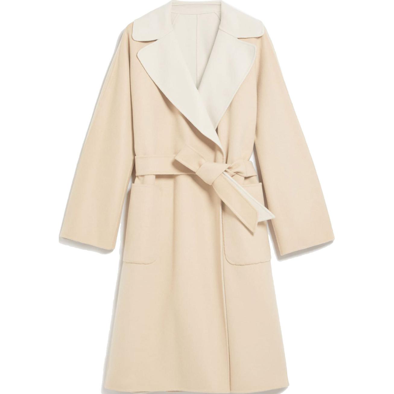(Women) WEEKEND MaxMara Rail Series  Beige Double-Sided Coat with Belt. 5016042906013-RAIL