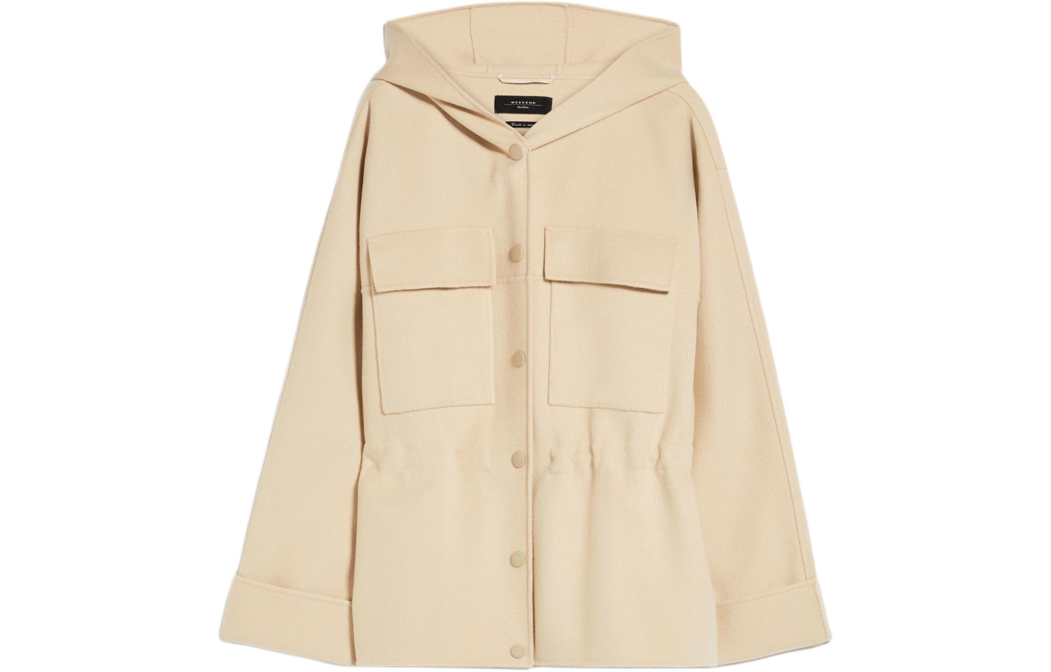 (Women) WEEKEND MaxMara Rango Hooded Wool Parka Beige  Long Sleeve Coat 5081054106031-RANGO