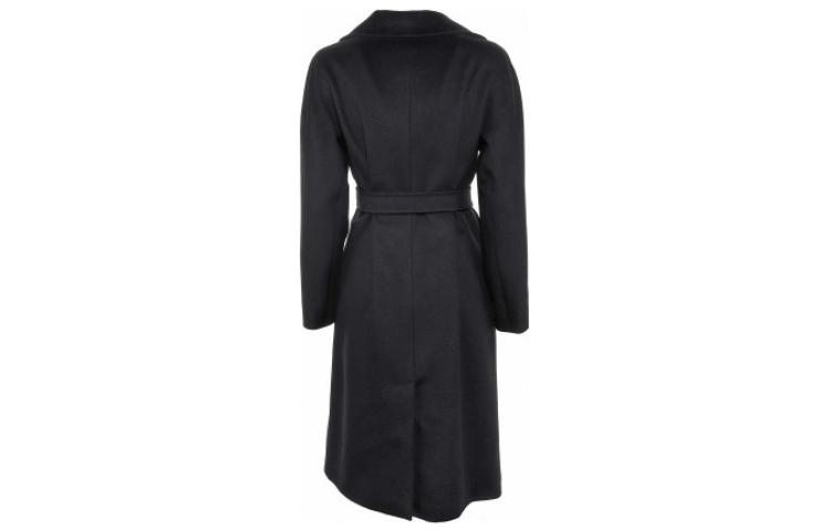 Lookbook (W) WEEKEND MaxMara Resina 黑色中长款腰带长袖大衣 50160123600013-RESINA