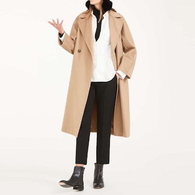 (W) WEEKEND MaxMara Resina Mantel Wol Klasik Tie Panjang Sedang Warna Camel. 5016020306006-RESINA Shop (W) WEEKEND MaxMara Resina Mantel Wol Klasik Tie Panjang Sedang Warna Camel. 5016020306006-RESINA