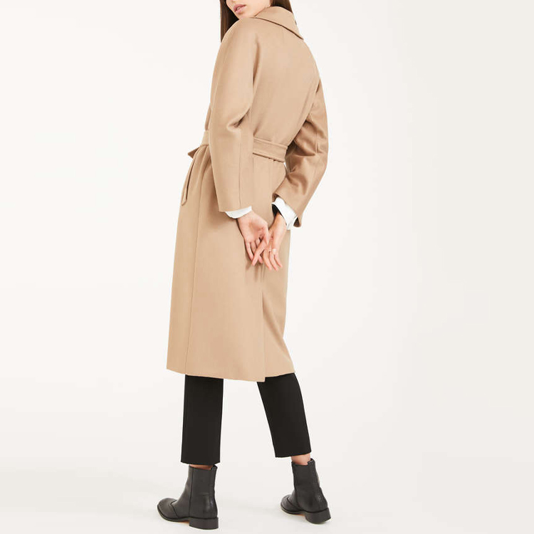 Purchase (W) WEEKEND MaxMara Resina Mantel Klasik Panjang Sederhana Bulu Unta Dengan Tali 5016020306006-RESINA