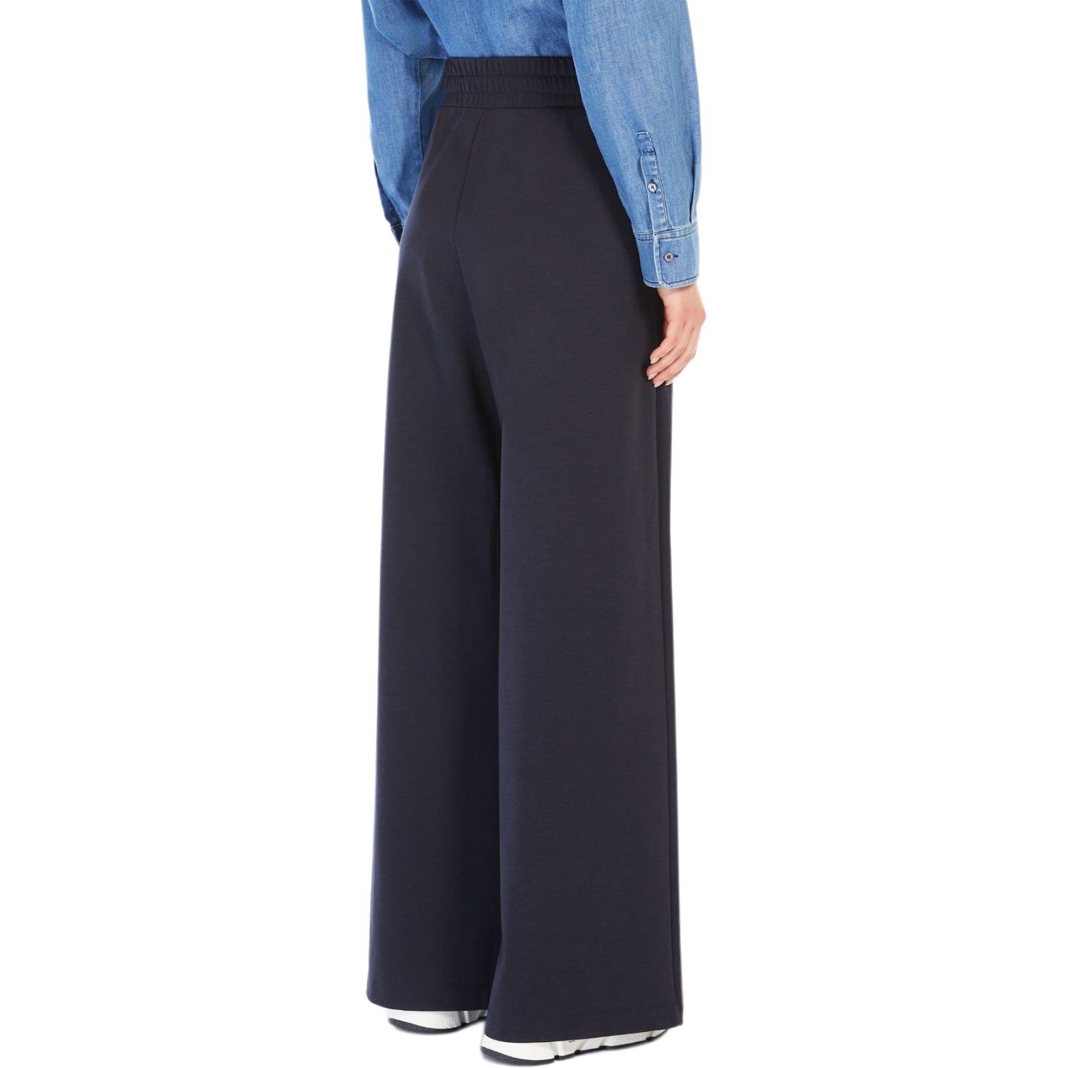 Shop (W) WEEKEND MaxMara Romagna 女士海军蓝宽腿抽绳长裤。 5786014106003-ROMAGNA