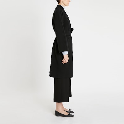 (W) WEEKEND MaxMara ROVO 黑色羊毛中长款腰带休闲外套 5016081906013-ROVO Details for (W) WEEKEND MaxMara ROVO 黑色羊毛中长款腰带休闲外套 5016081906013-ROVO