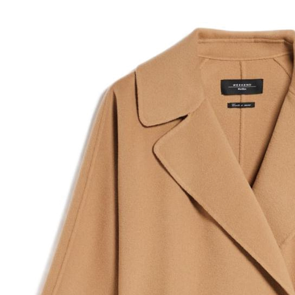 Sizing (W) 週末MaxMara Rovo駝色系帶長版外套。 5016032906016-ROVO