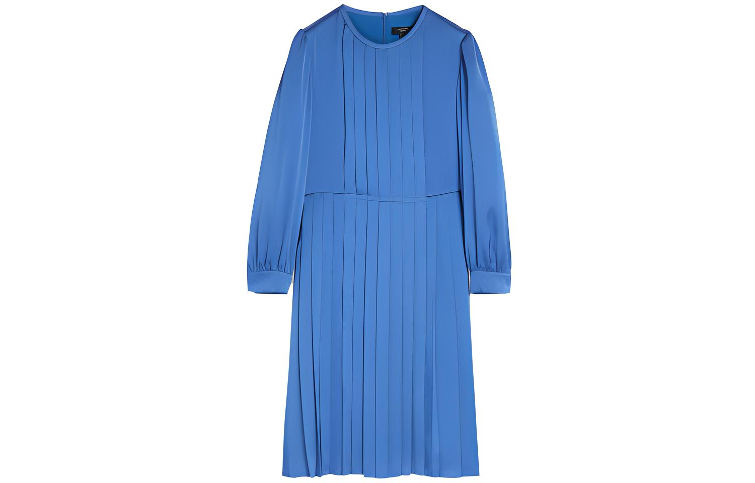 (Women) WEEKEND MaxMara Schermo Satin Long Sleeve Dress Women Cobalt Blue 5221042706002-SCHERMO