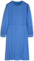 Order (W) WEEKEND MaxMara Schermo 女裝藍色緞面長袖洋裝 5221042706002-SCHERMO