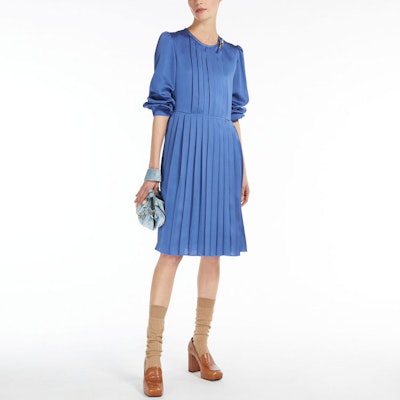 (W) WEEKEND 막스마라 셔르모 새틴 롱슬리브 드레스 여성 코발트 블루 5221042706002-SCHERMO Purchase (W) WEEKEND 막스마라 셔르모 새틴 롱슬리브 드레스 여성 코발트 블루 5221042706002-SCHERMO