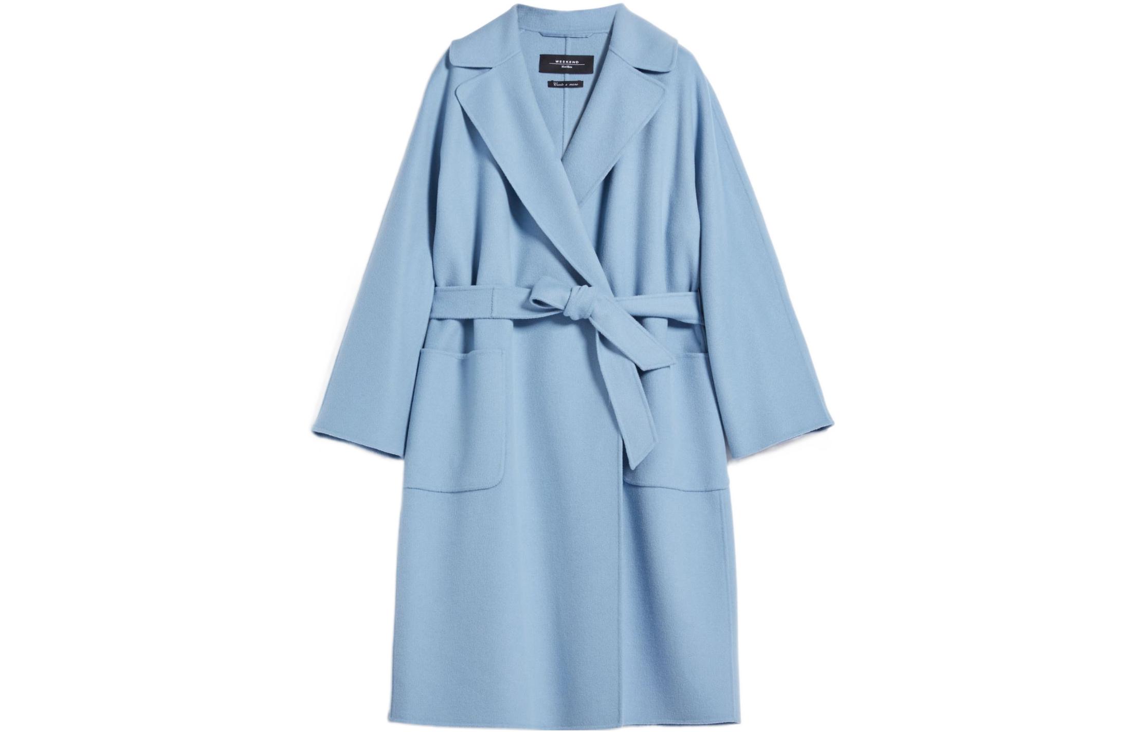 (Women) WEEKEND MaxMara Selz  Wool Coat with Notched Lapel and Belted Waist 5011033706050-SELZ