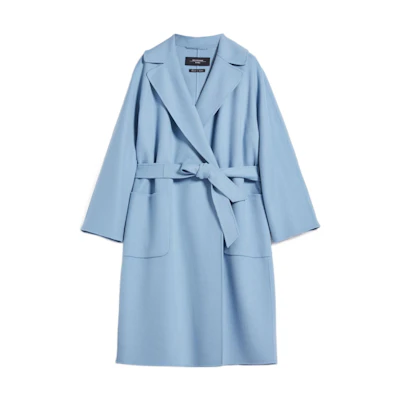 (Women) WEEKEND MaxMara Selz Wool Coat with Notched Lapel and Belted Waist 5011033706050-SELZ