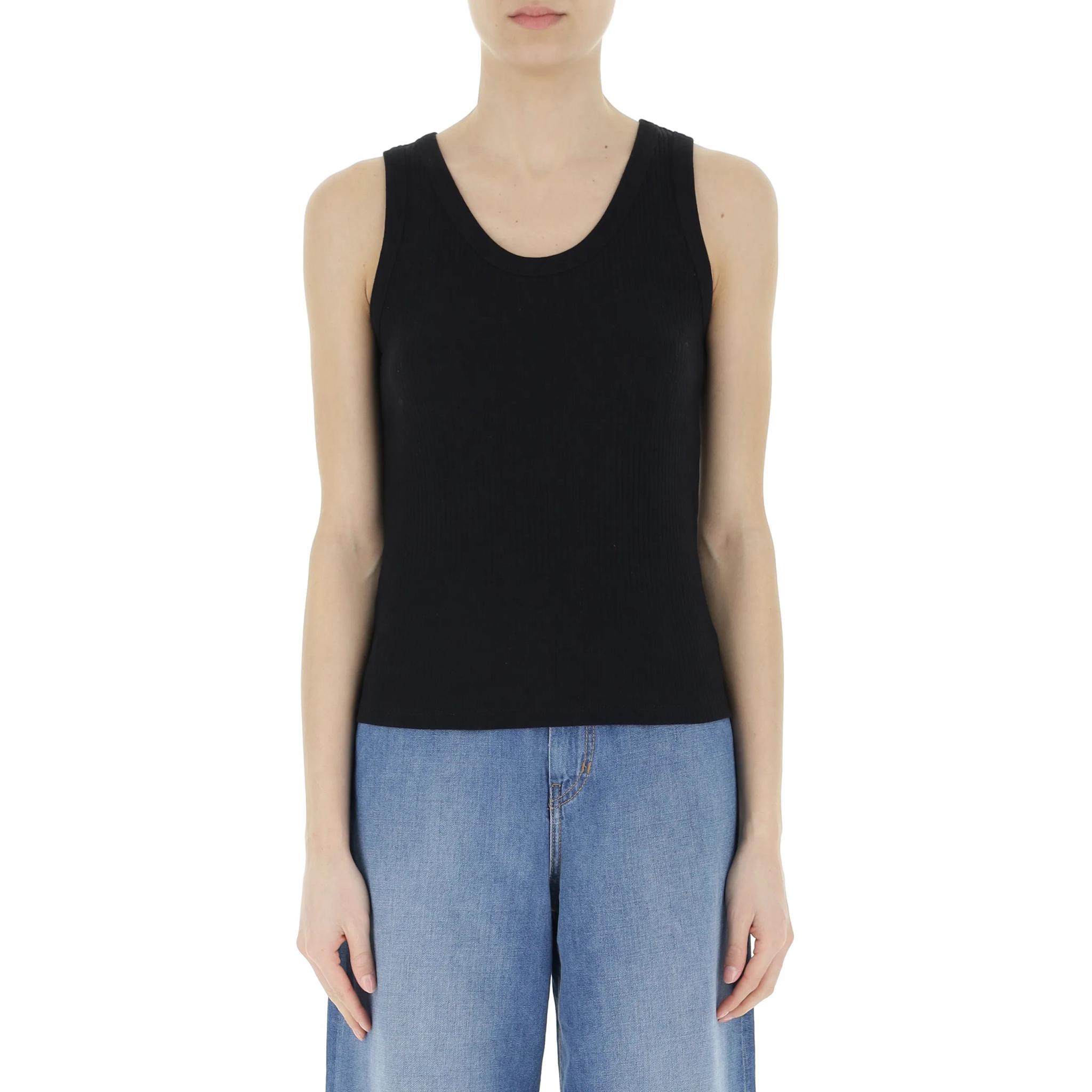 (Women) WEEKEND MaxMara Sleeveless Pullover Round Neck Top Black 2415941082600-004