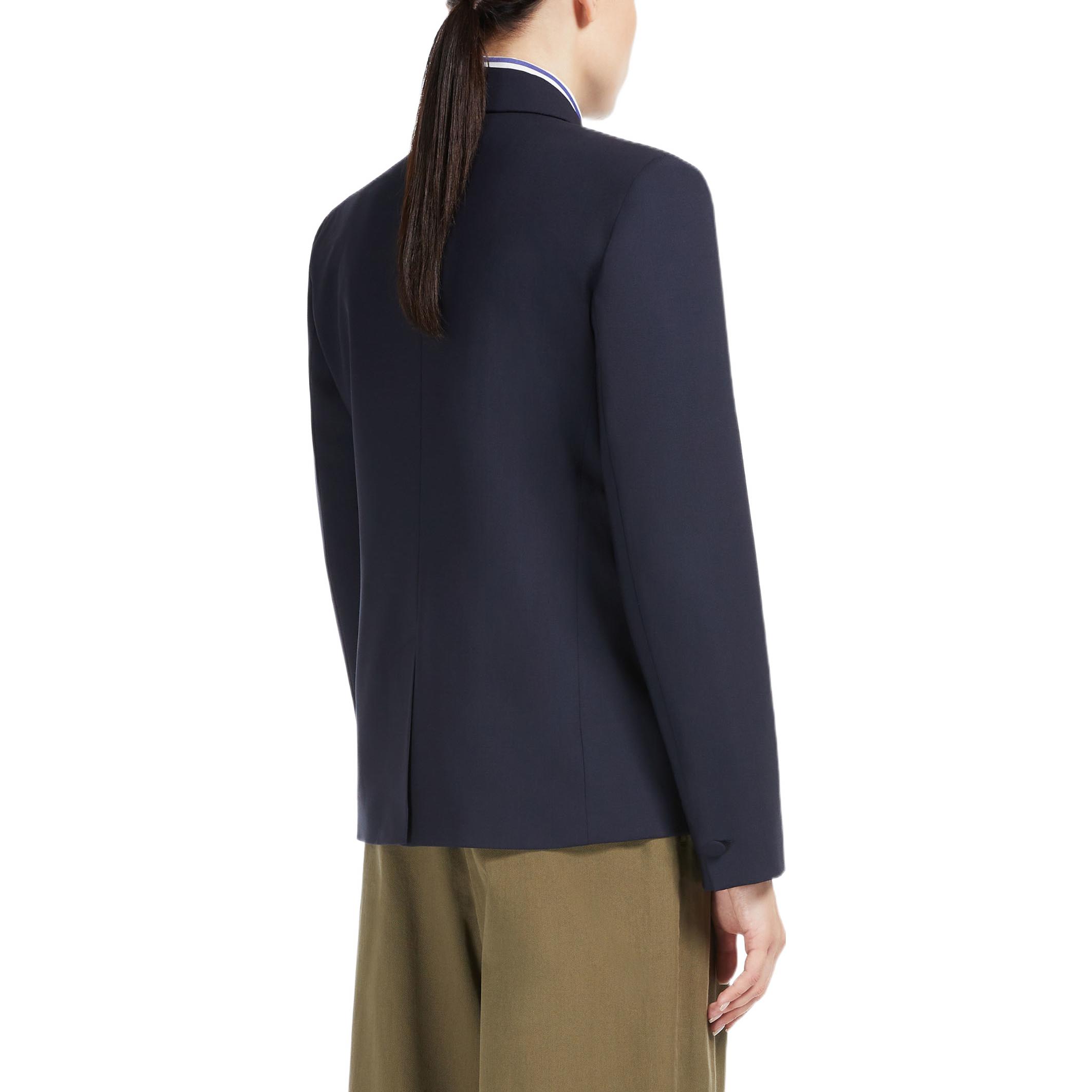 Purchase (W) WEEKEND MaxMara Spiga 羊毛混纺纯蓝色西装外套夹克. 5041062706001-SPIGA