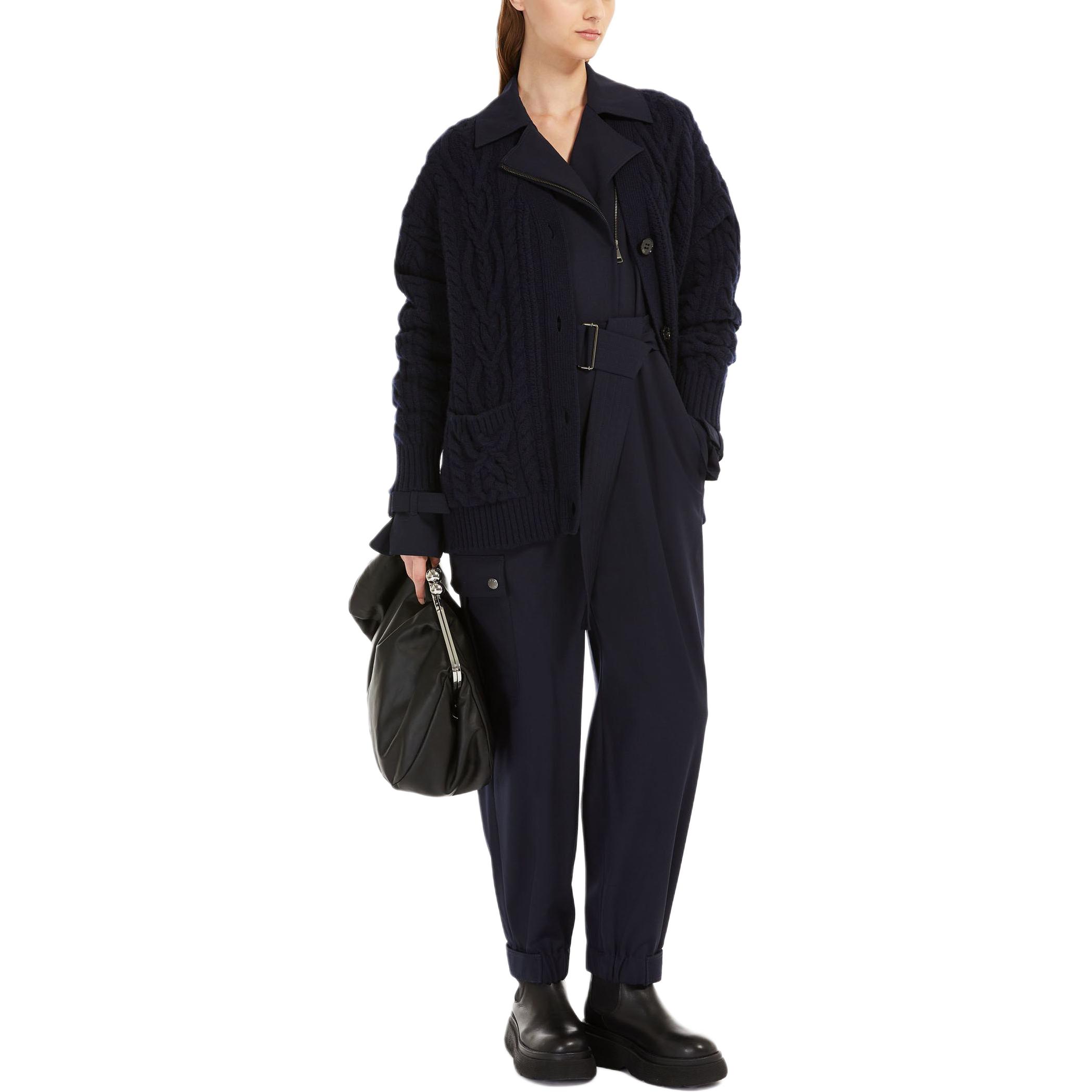 Lookbook (W) ウィークエンド マックスマーラ スポンダ ウール Vネック カーディガン ネイビーブルー 5346073306012-SPONDA