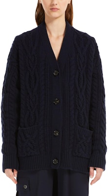 (W) WEEKEND MaxMara Sponda羊毛V領紐扣開襟衫海軍藍針織外套 5346073306012-SPONDA Shop (W) WEEKEND MaxMara Sponda羊毛V領紐扣開襟衫海軍藍針織外套 5346073306012-SPONDA