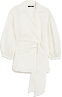 (Women) WEEKEND MaxMara SS23 White Solid Tie-Belt Shirt 51110731600-015 (Women) WEEKEND MaxMara SS23 White Solid Tie-Belt Shirt 51110731600-015