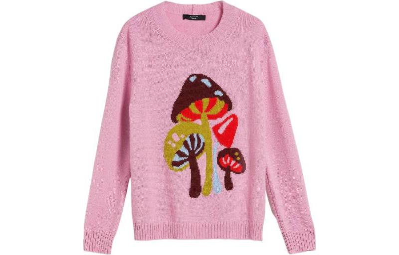 Order (W) 위켄드 막스마라 SS23 핑크 버섯 자수 긴팔 스웨터 여성. 2353662139600001