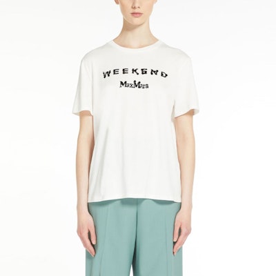 (W) WEEKEND MaxMara Talento 字母印花白色休閒女T恤 5971013706-008 Shop (W) WEEKEND MaxMara Talento 字母印花白色休閒女T恤 5971013706-008