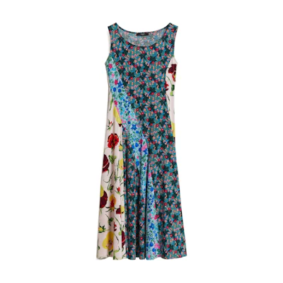 (Women) WEEKEND MaxMara Tappeto Floral Cotton Jersey Sleeveless Mid-Length Dress Women 5621094206002-TAPPETO