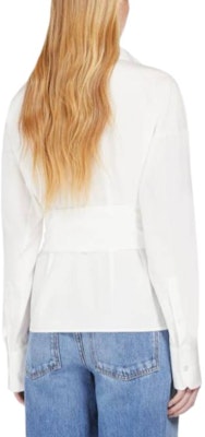 (W) 위켄드 맥스마라 토린 플리츠 브이넥 슬림핏 화이트 셔츠 여성용 5116074106001-TORIN Details for (W) 위켄드 맥스마라 토린 플리츠 브이넥 슬림핏 화이트 셔츠 여성용 5116074106001-TORIN