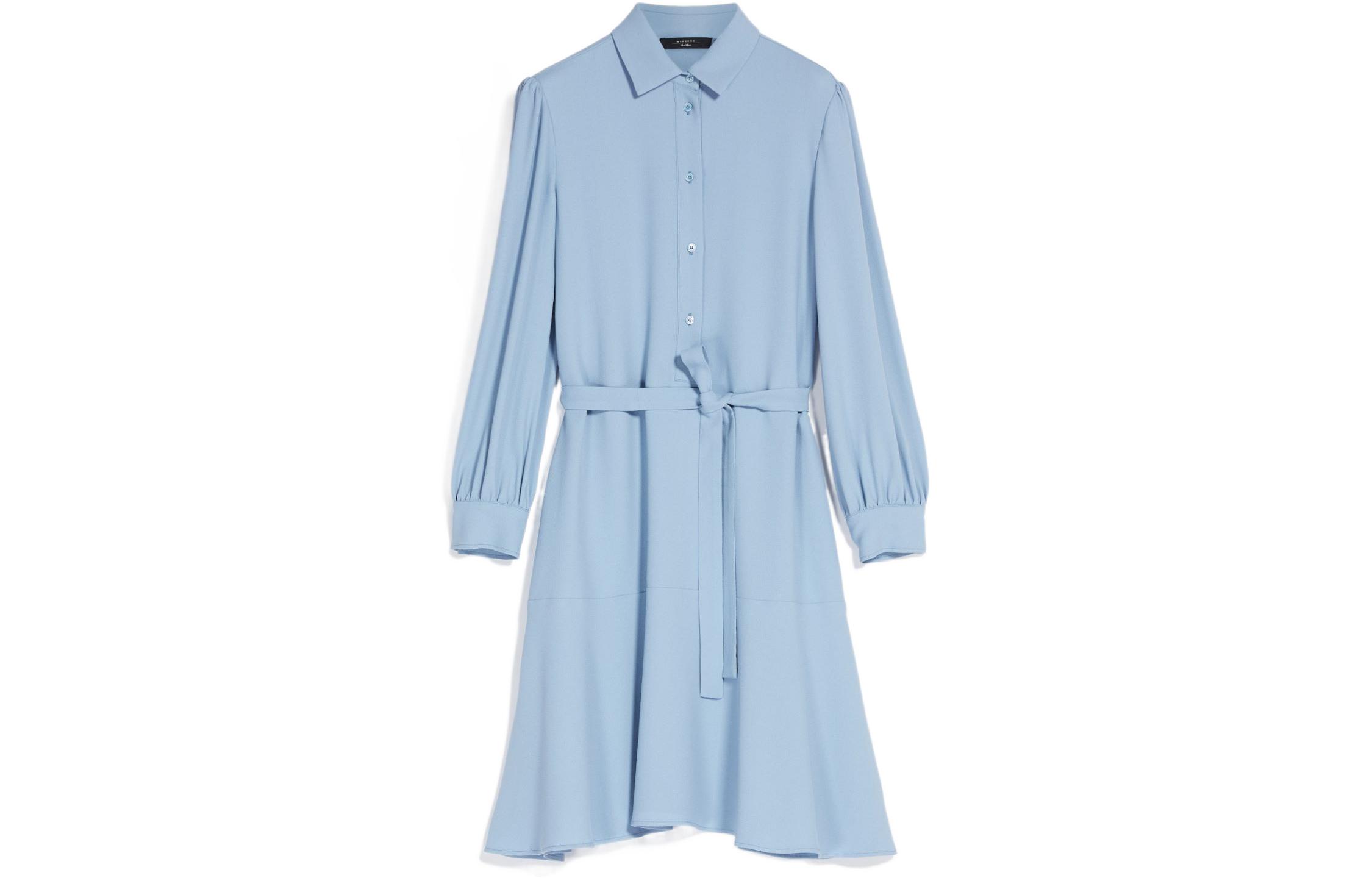 Order (W) ウィークエンド マックスマーラ バルス ブルー 長袖 シャツカラー ドレス 5221113706011-VALS
