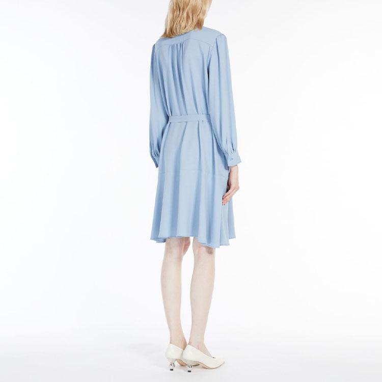 Purchase (W) ウィークエンド マックスマーラ バルス ブルー 長袖 シャツカラー ドレス 5221113706011-VALS