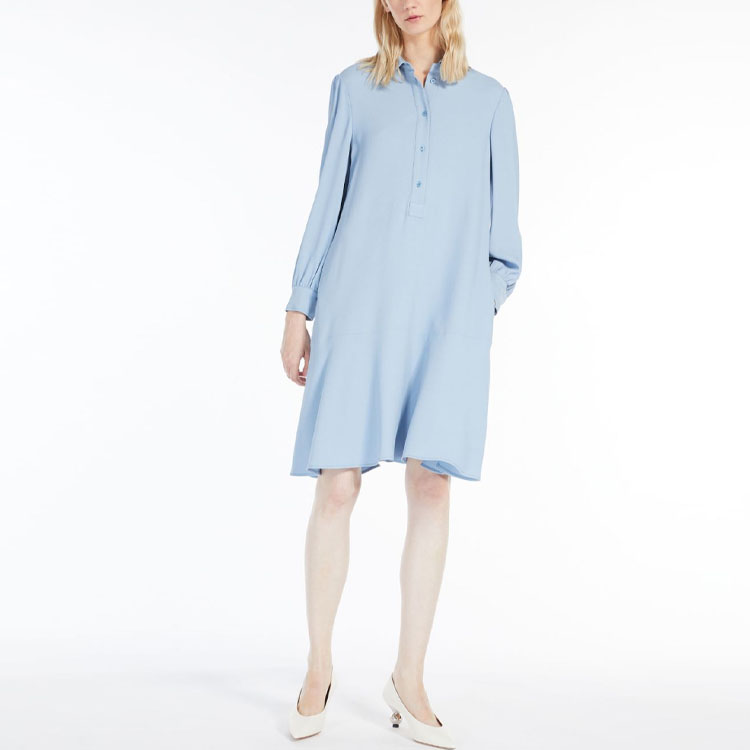 Details for (W) ウィークエンド マックスマーラ バルス ブルー 長袖 シャツカラー ドレス 5221113706011-VALS