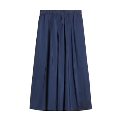(Women) WEEKEND MaxMara Zarda Mid-Rise Navy Blue Casual Midi Skirt for Women. 5106054106002-ZARDA