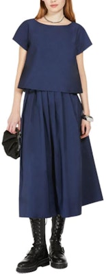 (W) WEEKEND MaxMara Zarda Rok Midi Biru Navy Casual Wanita Mid-Rise. 5106054106002-ZARDA Lookbook (W) WEEKEND MaxMara Zarda Rok Midi Biru Navy Casual Wanita Mid-Rise. 5106054106002-ZARDA