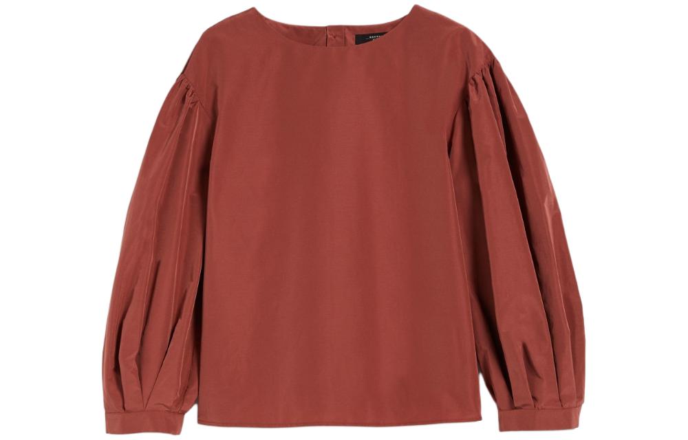 (Women) WEEKEND MaxMara Zeus Taffeta Rust Long-Sleeve Loose Fit Blouse for Women 5111174106014-ZEUS